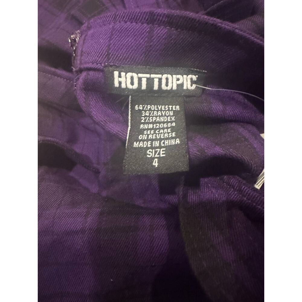 Hot Topic Purple Black Plaid Suspender Skater Dress Women’s Plus Size 4 - Picture 5 of 6